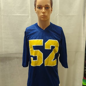 Vintage 1970s Champion Football Jersey Blue/Yellow L