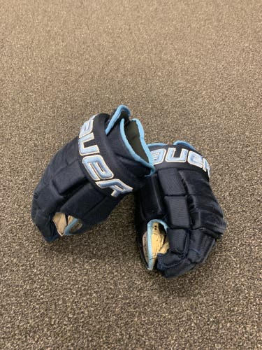 Navy And Baby Blue Bauer 14" Pro Stock Gloves Pro Stock Used