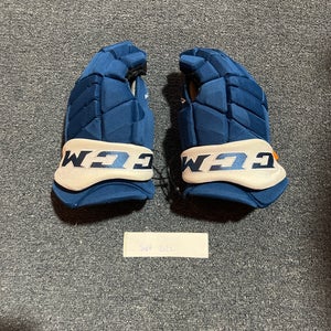 Used Blue CCM HGPJS Pro Stock Gloves Colorado Avalanche Team Issue #25 14”