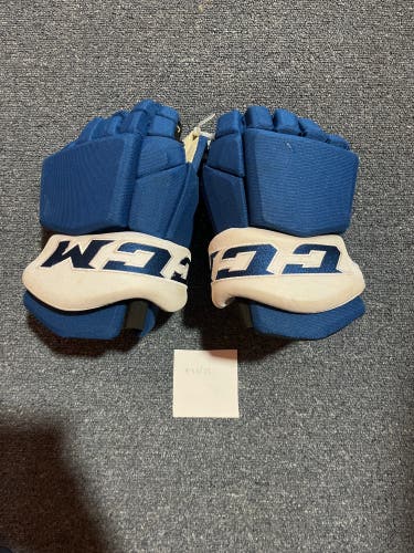 Used Blue CCM HGTKPP Pro Stock Gloves Colorado Avalanche #13 14”