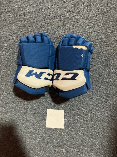 Used Blue CCM HGTKPP Pro Stock Gloves Colorado Avalanche #10 14”