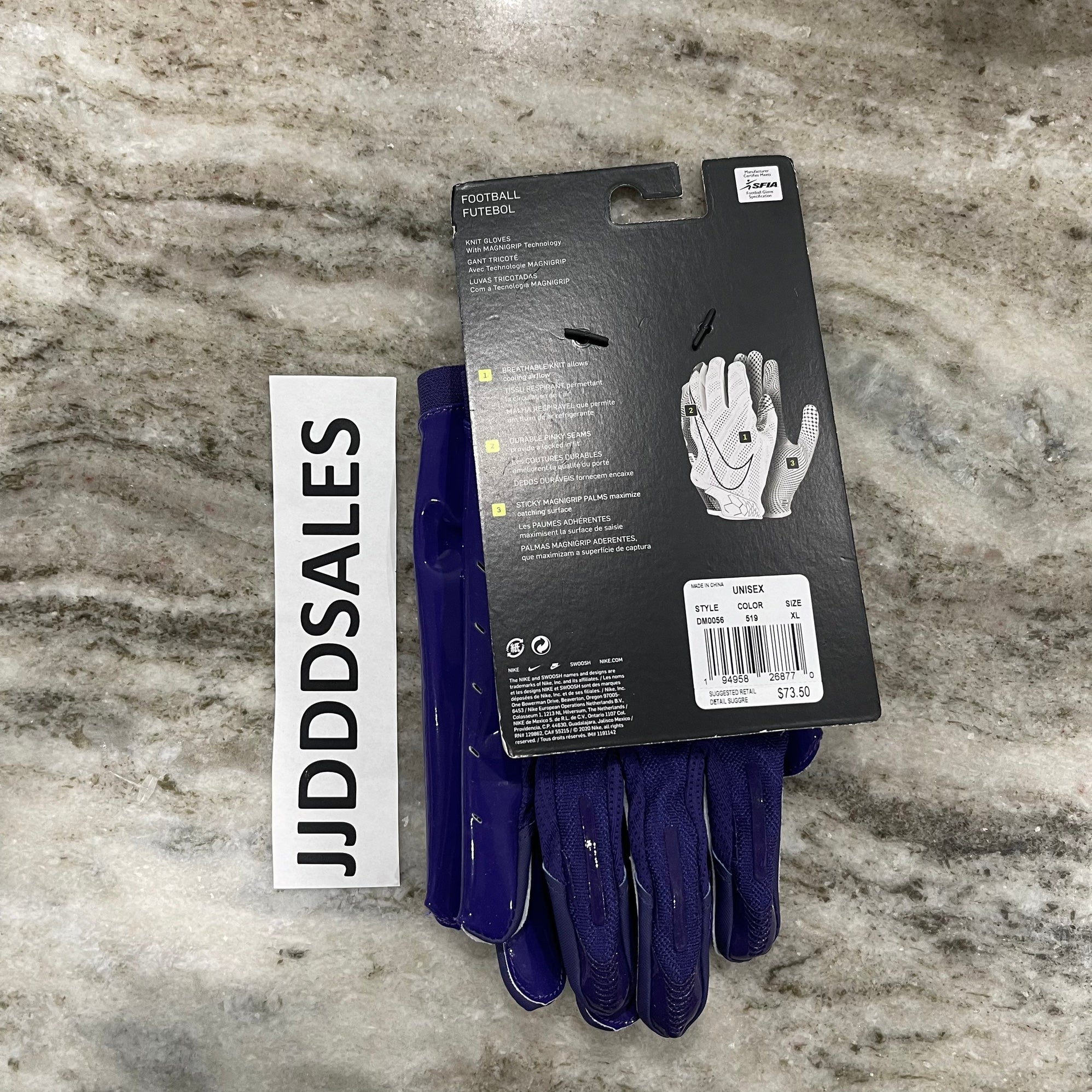 Nike Vapor Knit 4.0 Magnigrip Football Gloves Purple DM0056-519