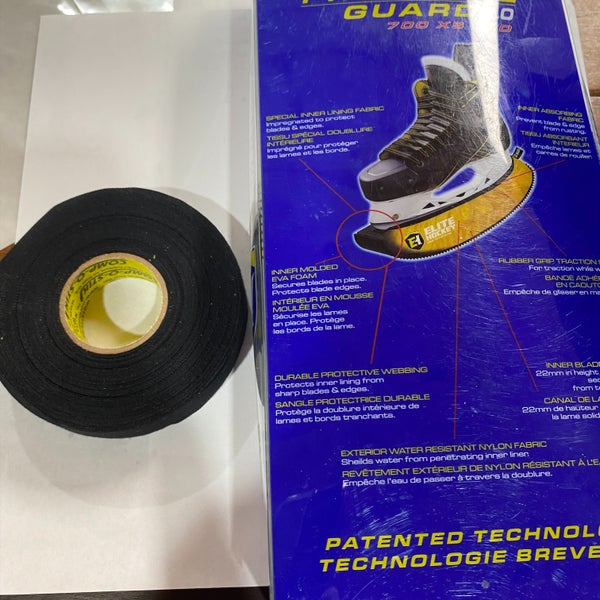 New Elite Hockey pro skate guards XL sr 10-13 w/2 rolls black cloth tape.