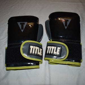 Title Aerovent Boxing / MMA Gloves, Black/Gray/Yellow, Large, Great Condition!