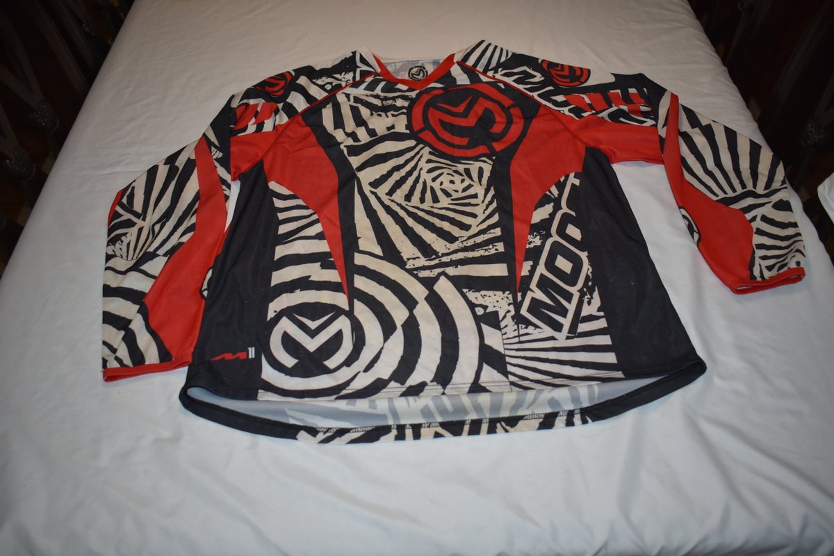 Moose Racing Motocross Jersey, Black/White/Red, Adult XL