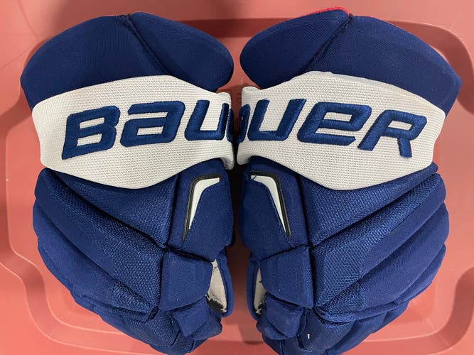 Toronto Maple Leafs Winnik game Bauer APX pro hockey gloves