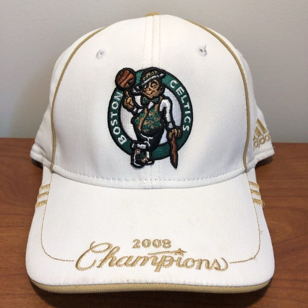Boston Celtics Hat Baseball Cap Fitted White NBA Basketball Adidas 2008 Finals
