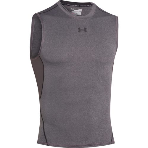 Men's Carbon Grey Under Armour Sleeveless Compression Shirt