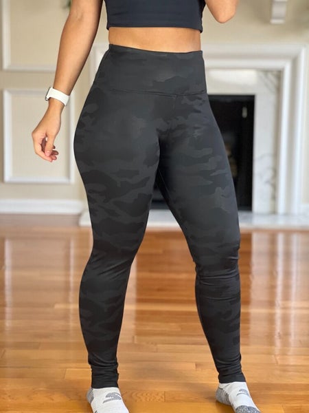 Gymshark Womens Compression Shirt XS Gray Camo Activewear Gym