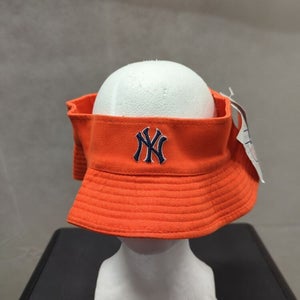 NWT New York Yankees Bucket Hat Visor Orange Annco S/M MLB
