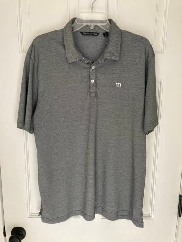 Travis Mathew Grey Microstripe Polo Golf Shirt Men’s Size XL