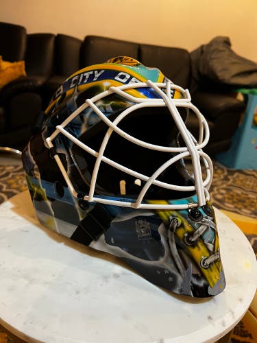 Custom Nypd CCM Goalie Helmet