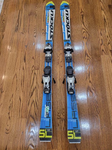 Stockli Laser SL FIS Skis 137 cm with Marker Bindings