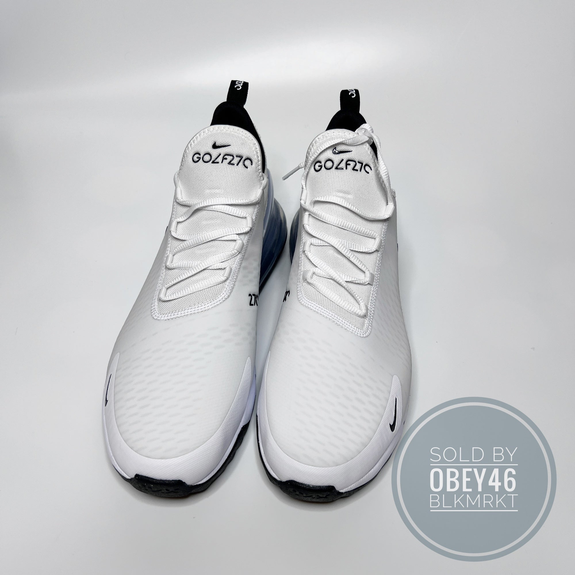 Nike Air Max 270 Golf Shoes - White/Black - Puetz Golf