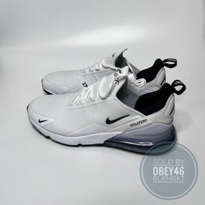 Nike Air Max 270 G Golf Shoes  Pure Platinum White Black Size 14