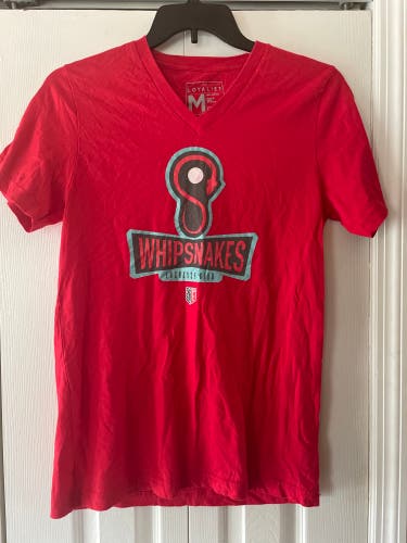 Unisex Adult Medium V Neck Whipsnake Lacrosse Club T-Shirt