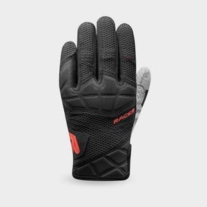 MEN’S RACER “AIR RACE 2” CYCLING GLOVES (BLACK/GREY/RED) LARGE/9
