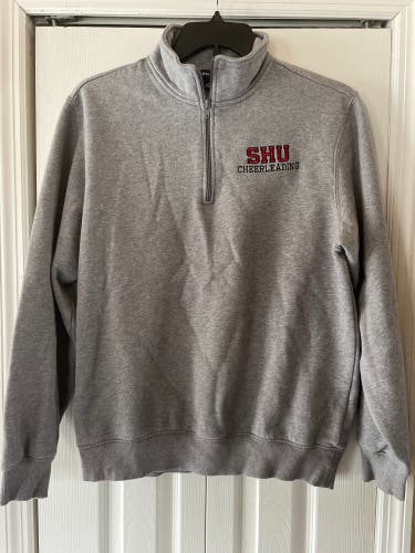 Sacred Heart University 1/4 Zip Cheerleading Gray Pull Over