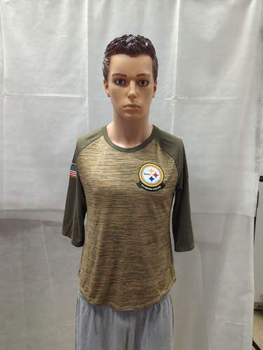 Pittsburgh Steelers Salute To Service Women's 3/4 Sleeve Shirt M NFL