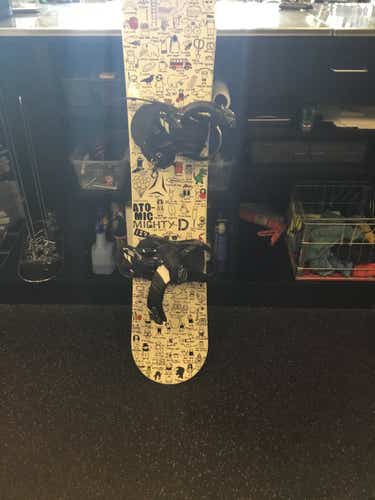Used Atomic Snowboard 130 Cm Boys' Snowboard Combo