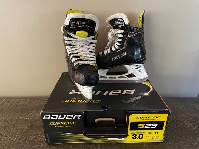 Bauer Supreme S29 Size 3 Regular (D) Width Used Hockey Skates