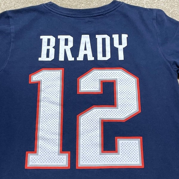 Nike Tom Brady New England Patriots Jersey T Shirt NFL Football Blue Size XL