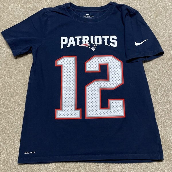 Tom Brady New England Patriots Shirt Youth Medium Boys Blue NFL Football  Nike 12