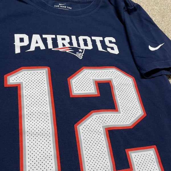 Tom Brady New England Patriots Shirt Youth Medium Boys Blue NFL Football  Nike 12