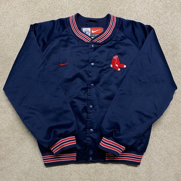 Boston Red Sox Jacket Youth Medium Kids Blue Nike Satin MLB Baseball  Vintage