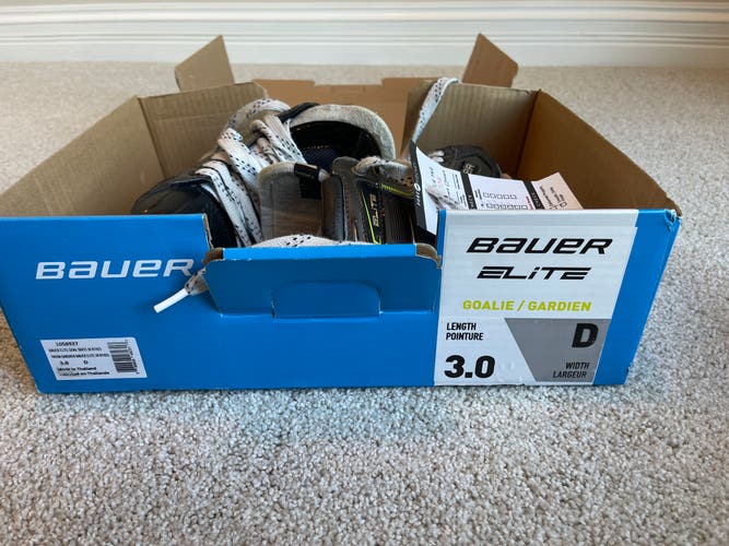 Used Bauer Regular Width Size 3 Elite Hockey Goalie Skates