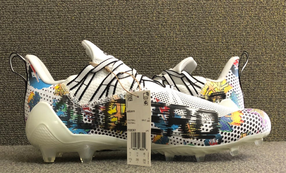 Adidas Adizero 11 Comics Football Cleats FX8361 Men's size 11.5 White Multi Color