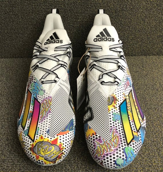 Adidas Adizero 11 Comics Football Cleats FX8361 Men's size 11.5 White Multi Color