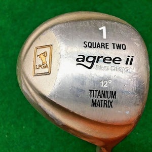 LPGA SquareTwo Agree II Pro Ti Driver 12* / RH / Ladies Steel ~43.75" / mm2350