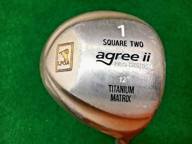 LPGA SquareTwo Agree II Pro Ti Driver 12* / RH / Ladies Steel ~43.75" / mm2350