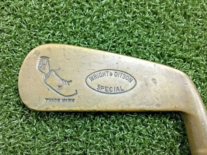 Wright & Ditson Special Trademark Putter  RH / ~33" Hickory Shaft / NICE /mm7016