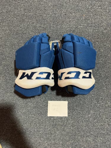 Used Blue CCM HGTKPP Pro Stock Gloves Colorado Avalanche Team Issue #68 14”