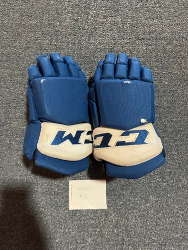 Used Blue CCM HGTKPP Pro Stock Gloves Colorado Avalanche Team Issued #73 14”