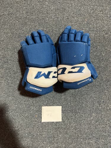 Used Blue CCM HGTKPP Pro Stock Gloves Colorado Avalanche Sherwood 14”