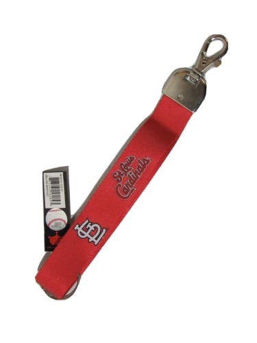 MLB St Louis Cardinals Wristlet Key Chains Hook and Ring 9" Long by Aminco