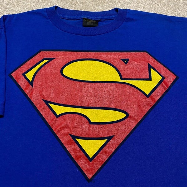 Hver uge egoisme Kæmpe stor Superman Logo T Shirt Men XL Adult Blue DC Comics Superhero 90s Vintage  Retro | SidelineSwap