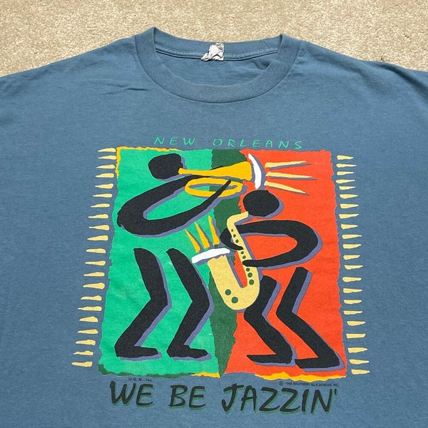 New Orleans Jazz T Shirt Men XL Adult Blue Vintage 90s Party Music