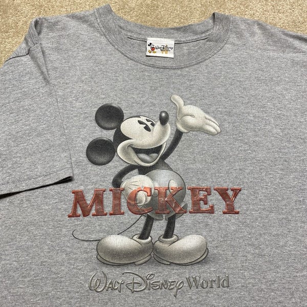 Mickey Mouse T Shirt Men Large Adult Gray Disney World Cartoon Vintage 90s  Retro