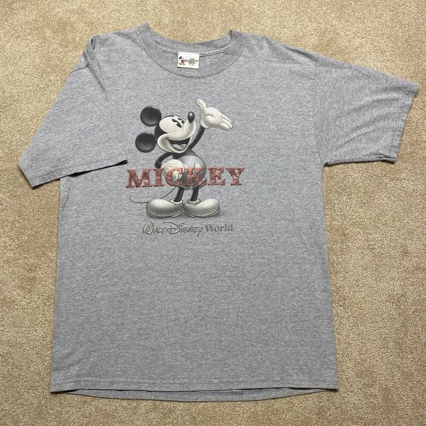 Mickey Mouse T Shirt Men Large Adult Gray Disney World Cartoon