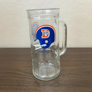 Denver Broncos NFL FOOTBALL SUPER VINTAGE Fisher Peanuts Beer Stein Glass Mug!