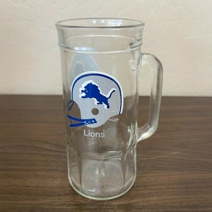 Detroit Lions NFL FOOTBALL SUPER VINTAGE Fisher Peanuts Beer Stein Glass Mug!