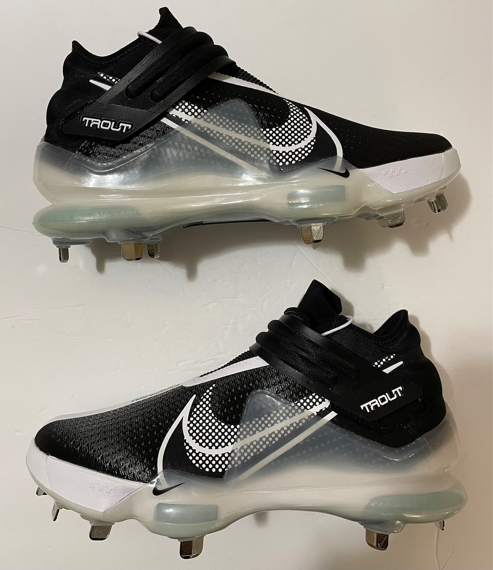 Nike Force Zoom Trout 7 White/Black Metal Baseball Cleats 