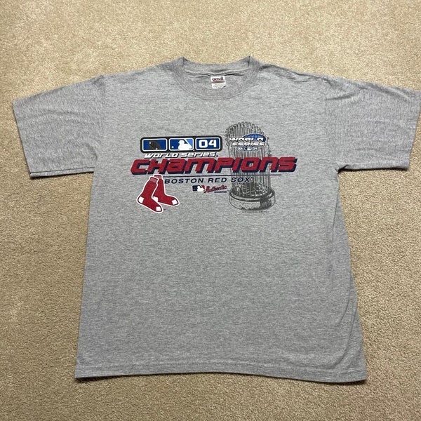 Boston Red Sox T Shirt Men Small Gray MLB Baseball 2004 World Series  Champions