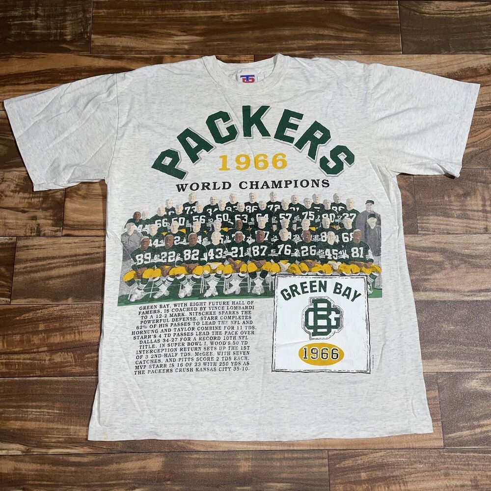 Vintage 90s Cotton Mix Green Green Bay Packers NFL T-Shirt - Large