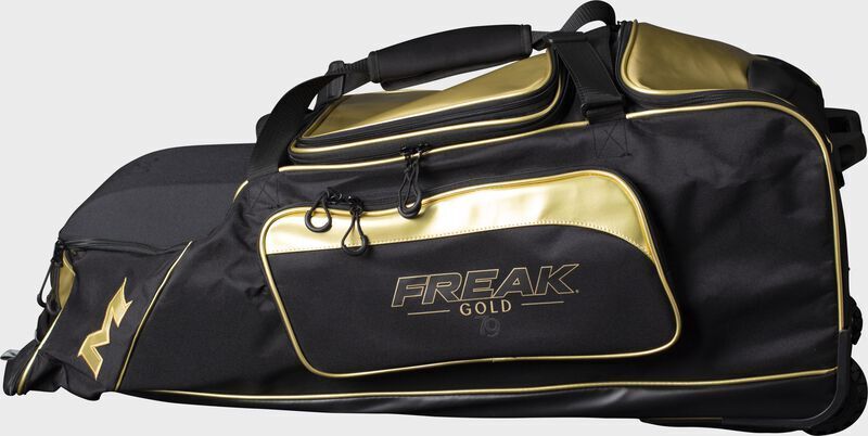 New Miken MKMK7X Championship wheeled baseball bag black gold softball slowpitch