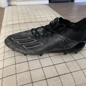 Adidas Three Stripe Life Black Cleats With Flowers